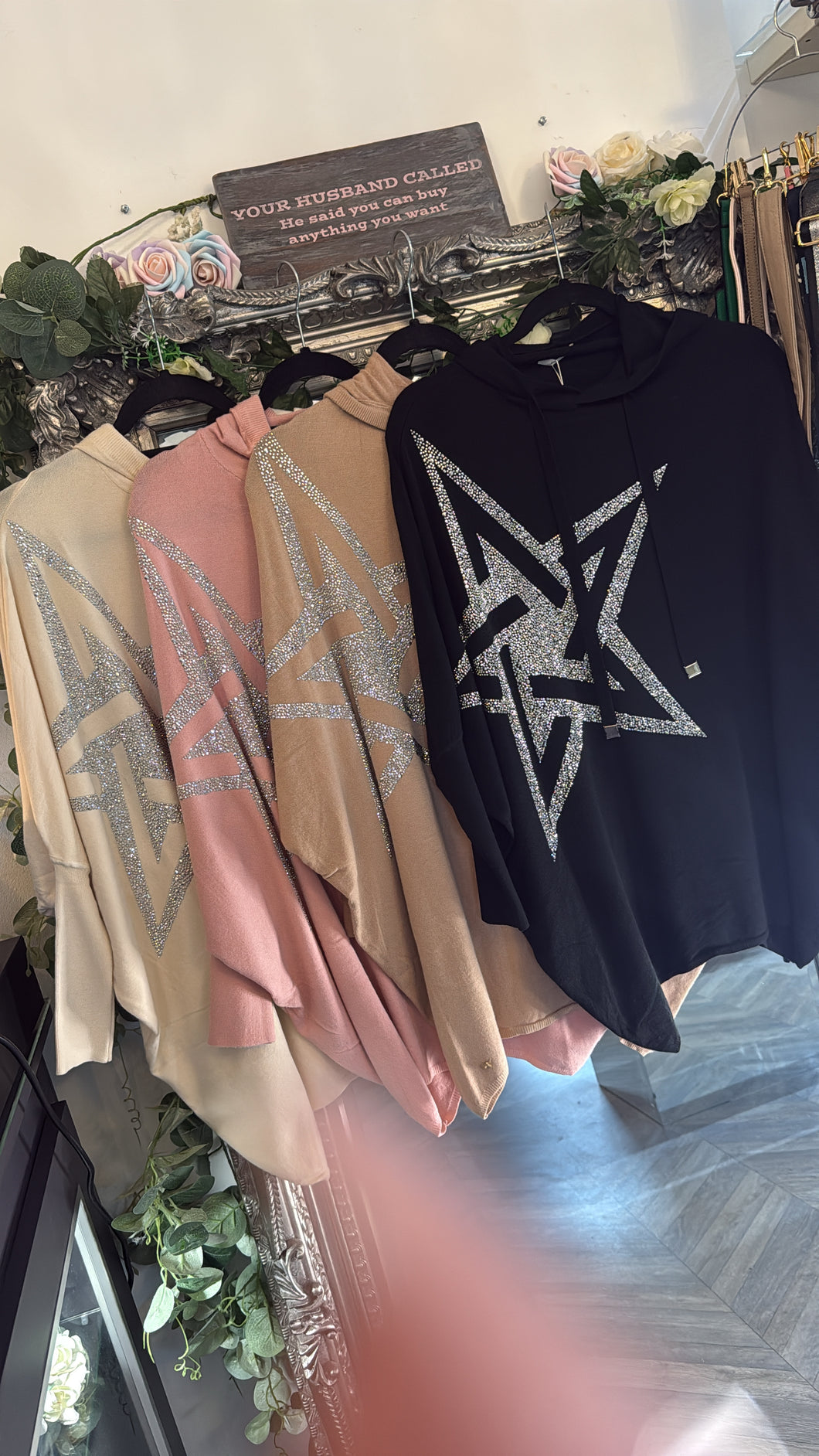 Bling star knit hoody