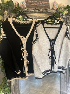 Eyelash tie cardigan
