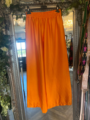 Orange satin trouser