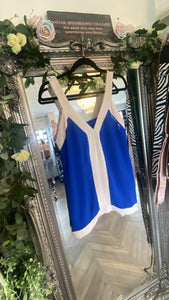 Cobalt and cream vest top